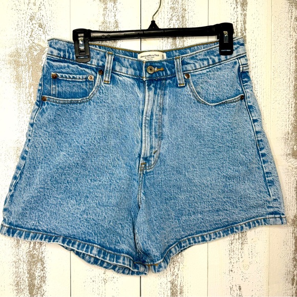 Abercrombie & Fitch Pants - Abercrombie & Fitch High-Waist Light Blue Denim Shorts